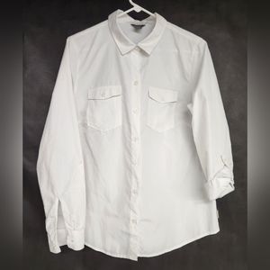 White Eddie Bauer Women's Long sleeve shirt